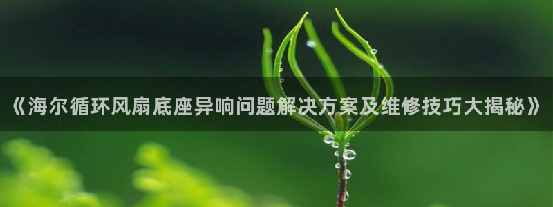 凯发k8国际娱乐版：《海尔循环风扇底座异响问题解决方案及维修技巧大揭秘》