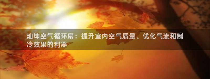 凯发k8网页登录：灿坤空气循环扇：提升室内空气质量、优化气流和制
冷效果的利器