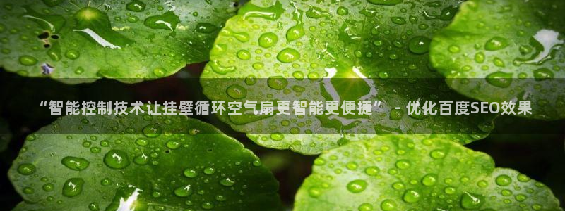 凯发app可信吗：“智能控制技术让挂壁循环空气扇更智能更便捷” - 优化百度SEO效果